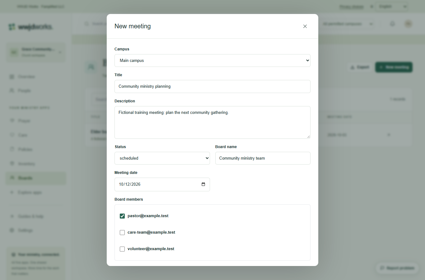 Boards — Create a record